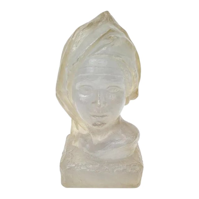 Mid-Century Lucite Female Bust Sculpture • Signed © CD 1978 • Translucent Resin Art Figure For Sale
