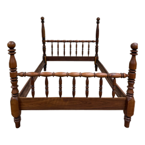 Vintage Full Size Jenny Lind Cannonball Finial Spindle or Spool Bed