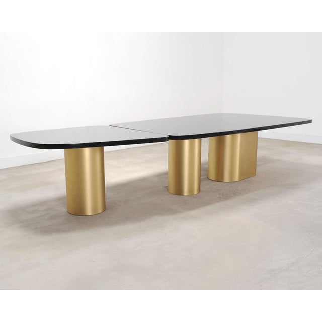 2000 - 2009 India Mahdavi Alber Sectional Walnut Brass Dining Table 11 Ft For Sale - Image 5 of 18