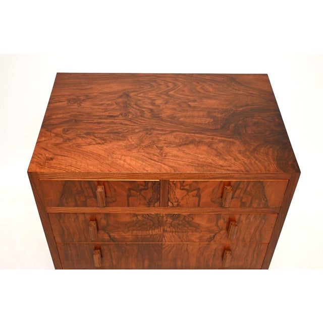 Brown Art Deco Figured Walnut Chest of Drawers, 1930 For Sale - Image 8 of 11