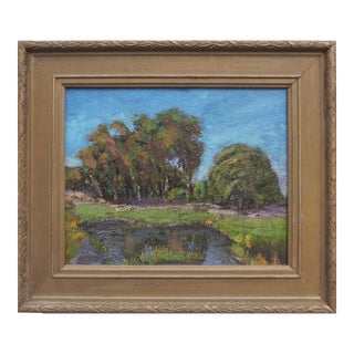 California Eucalyptus, Oak and Pond Landscape by Jesse Don Rasberry For Sale