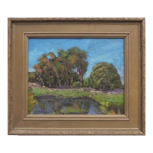 California Eucalyptus, Oak and Pond Landscape by Jesse Don Rasberry