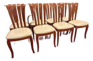 Set of 8 a Sibau Post Modern Italian Dining Chairs