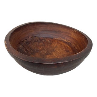 Antique Japanese Wooden Bowl, 1890s For Sale