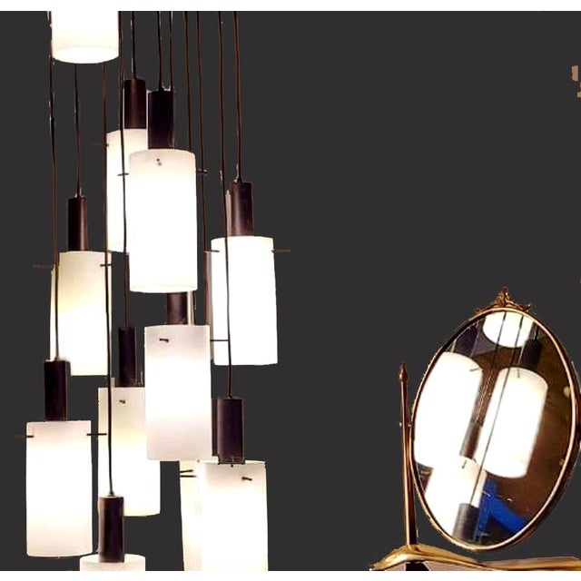 Large Vintage Italian Cascade Suspended Chandelier from Stilnovo, 1960s For Sale - Image 11 of 16