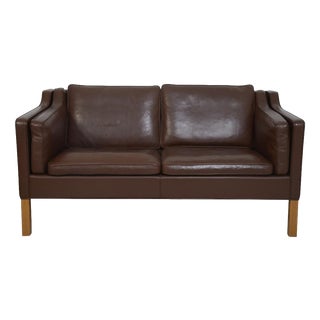 2212 2-Seater Sofa in Brown Leather by Børge Mogensen, 2002 For Sale