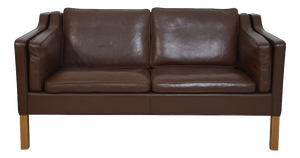 2212 2-Seater Sofa in Brown Leather by Børge Mogensen, 2002