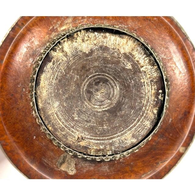Antique Tibetan Burlwood Tea Bowl with Silver Lining For Sale - Image 9 of 10