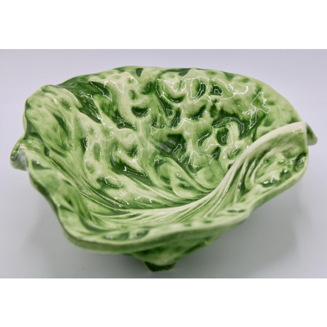 Large Ceramic Green Cabbage Leaf Serving Bowl Chairish