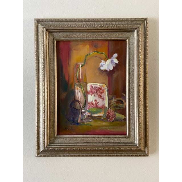 Paint Contemporary Impressionistic Original Flower Still Life Oil Painting by Marina Movshina For Sale - Image 7 of 7