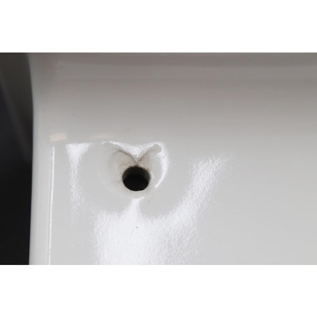 Reclaimed Rectangular White Ceramic Bathroom Shelf For Sale - Image 4 of 9