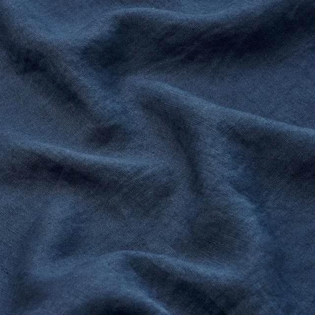 Contemporary Schumacher Leslie Stonewashed Sheer Fabric In Navy For Sale - Image 3 of 3