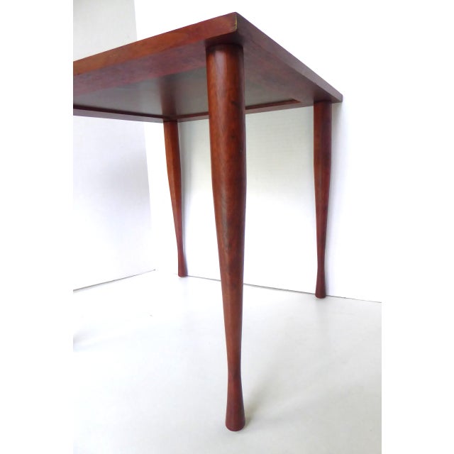 Attributed Georges Briard Mid Century Modern Small Wood Side Table W. Tile Top. C. 1969 For Sale - Image 9 of 16