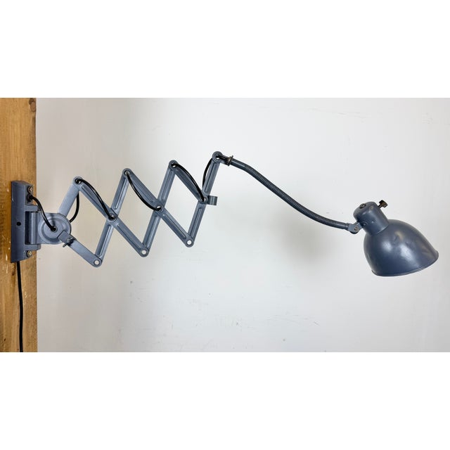 Metal Industrial Scissor Wall Lamp, 1960s For Sale - Image 7 of 16