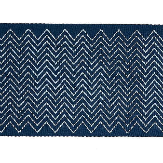 This charmingly imperfect zigzag stripe is block printed by hand on a handwoven cotton ground. Note the lovely...