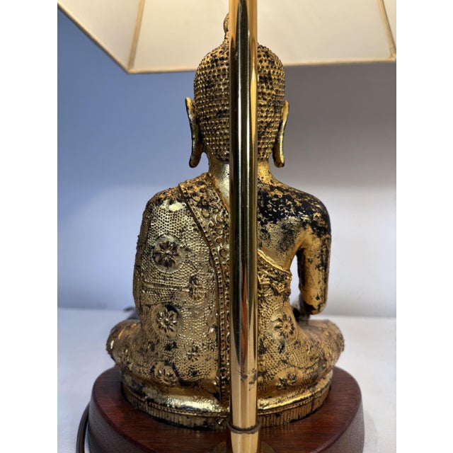 Southeast Asian Gilded Cast Iron Buddha Lamps, 20th Century, Set of 2 For Sale - Image 14 of 18