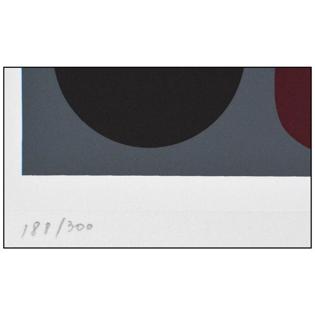 Late 20th Century Late 20th Century Boulonss Geometric Abstract Red Silkscreen Victor Vasarely For Sale - Image 5 of 6