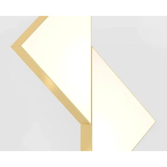 Contemporary Flat Circle Triangle Brass Ceiling Light II by Atelier Areti For Sale - Image 3 of 8