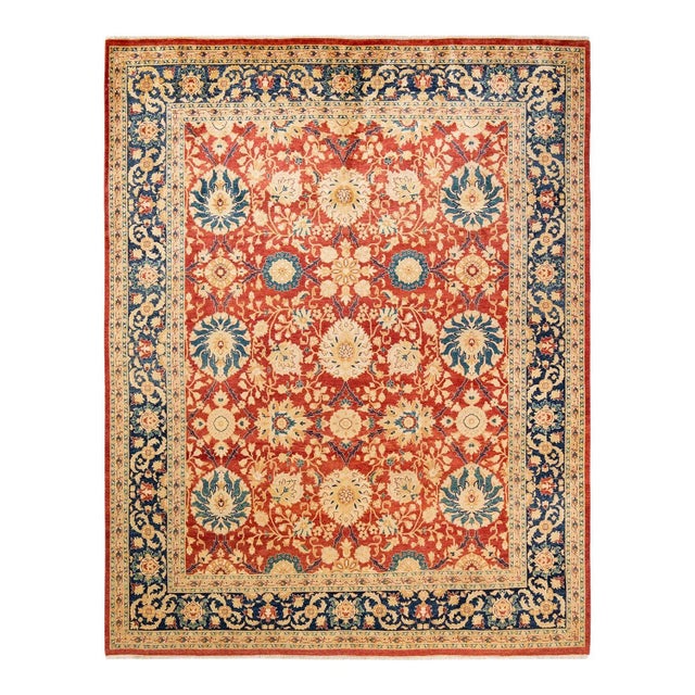Vintage Traditional Hand Knotted Wool Area Rug, Orange - 7'10" X 10'1" For Sale - Image 9 of 9