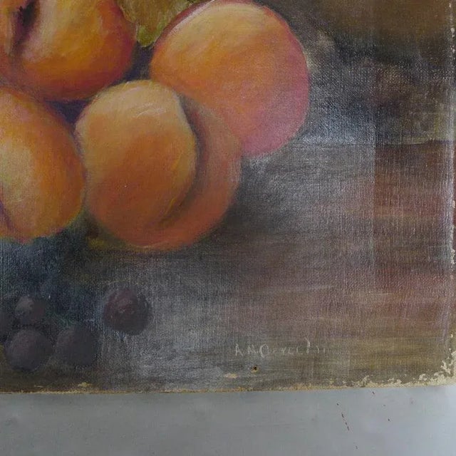 Antique Original Oil on Canvas Still Life of Fruit, Unframed. 15" x 23" Very good condition, Artist signed ,( eligible ).