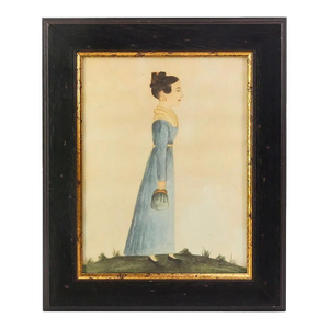 Jacquelyn Trone, Folk Art Portrait of Woman W/ Purse Provenance: The Susie Hilfiger Collection