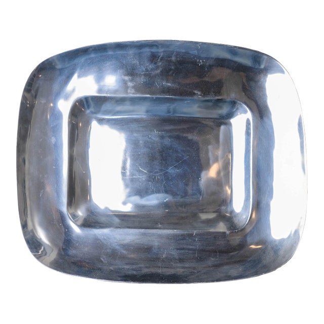 1970s Sand Casted Pewter Platter For Sale