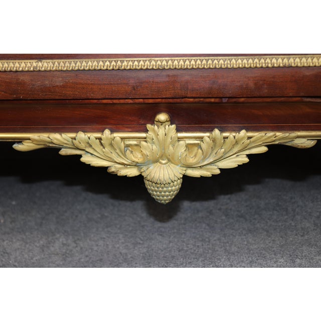 Stone Late 19th Century Signed Lexcellent Superb Quality Louis XV Inlaid Marble Top Commode For Sale - Image 7 of 9