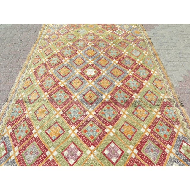 Mid-Century Modern 60s Turkish Handmade Boho Kilim Area Rugs For Sale - Image 3 of 11