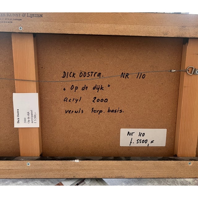 2000 - 2009 Dick Oostra, Op De Dijk, Acrylic on Panel, Framed For Sale - Image 5 of 7
