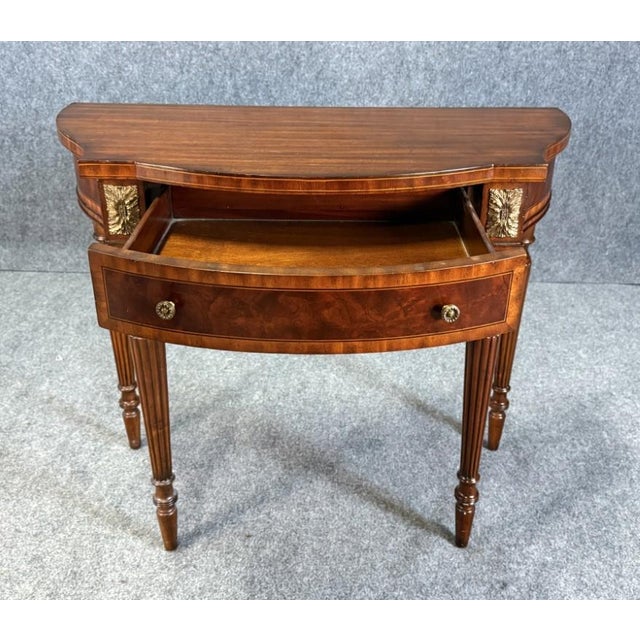 Traditional Maitland-Smith Regency Reed 36″ Console Table For Sale - Image 3 of 11