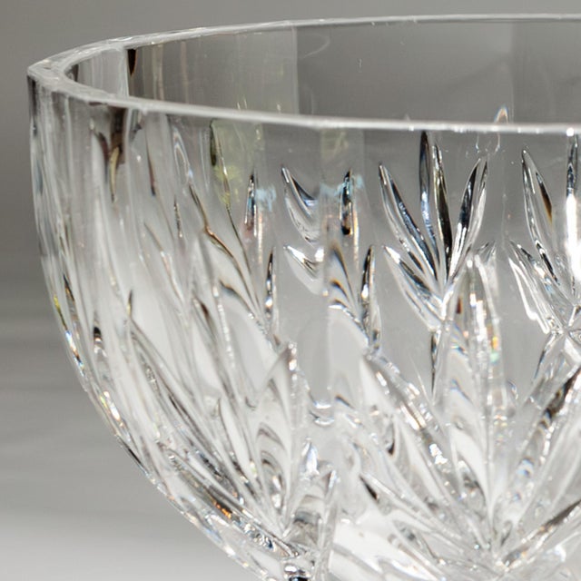 This elegant vintage Bohemian crystal candy dish, crafted in 1961, features a classic quilted cut glass design with finely...