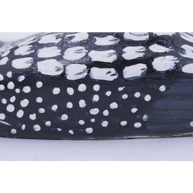 Black Vintage Handcrafted Wood Loon Duck Decoy For Sale - Image 8 of 12