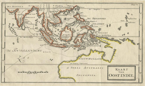 Map of the East Indies with the Route of Capt. William Dampiers Voyage, 1698