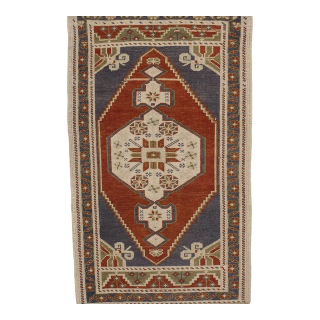 Traditional A Vintage Turkish Yastik Rug 2' X 3'2 For Sale - Image 3 of 3