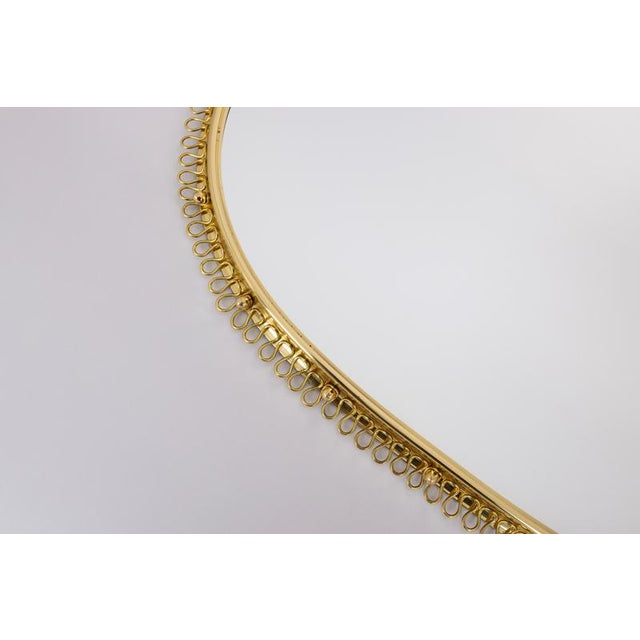 1960s Mid-Century Brass Loop Wall Mirror with Hook by Josef Frank for Svenskt Tenn, 1960s For Sale - Image 5 of 9