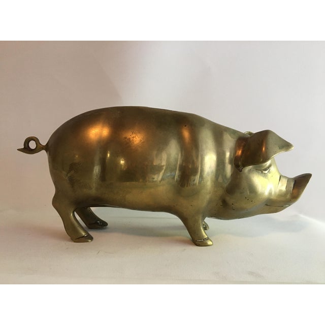 1960s Brass Pig Coin Bank For Sale - Image 11 of 11