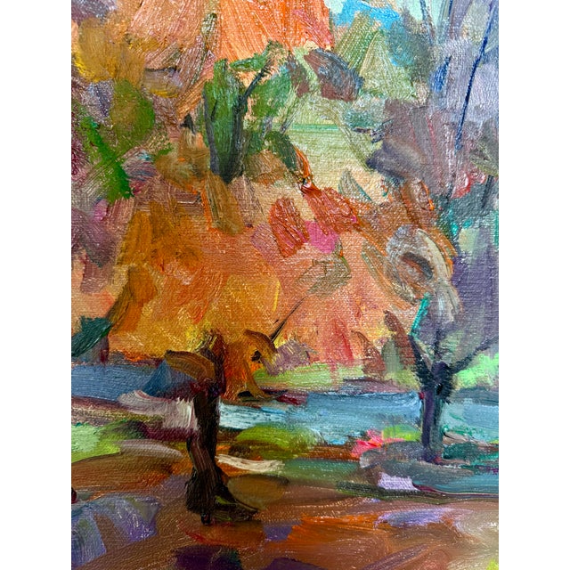 Impressionist "October Maples" Landscape Oil Painting by James Kerr For Sale - Image 3 of 4