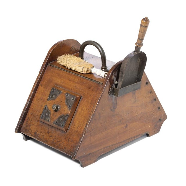 Brown Antique Coal Box, 1800s For Sale - Image 8 of 8