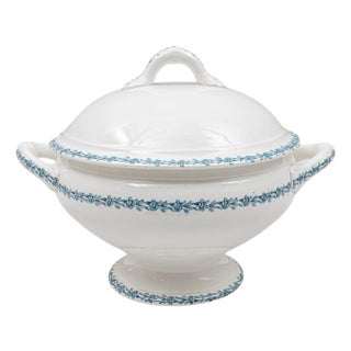 Mid 20th Century Belgian Special Edition Porcelain Tureen With Lid For Sale