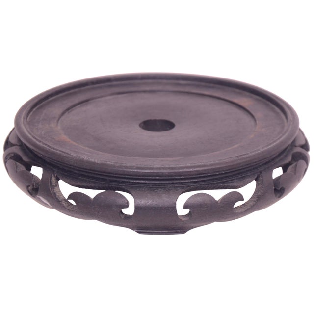 Traditional Hand Carved Wood Stand 6" For Sale - Image 3 of 5