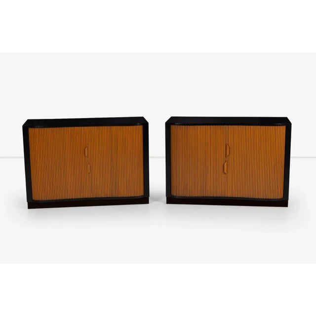 Mid-Century Modern Edward Wormley Mr. And Mrs. Tambour Chests - Set of 2 For Sale - Image 3 of 13
