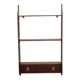 Selamat Designs Mahogany One Drawer What Not Hanging Wall Shelf For Sale