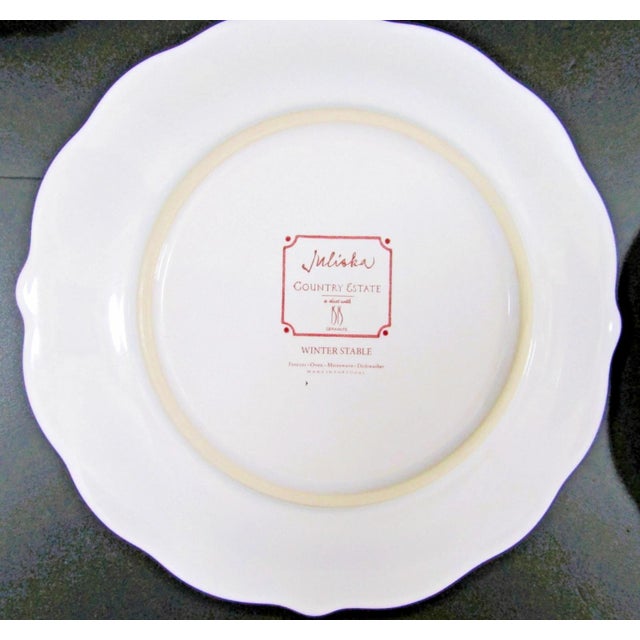 Juliska Country Estate Ruby Party Plates 4 Landscapes With Box For Sale In Miami - Image 6 of 13