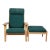 Set of GE-290A Lounge Chair with Ottoman in Green Fabric by Hans Wegner for Getama, 1990s For Sale - Image 11 of 11