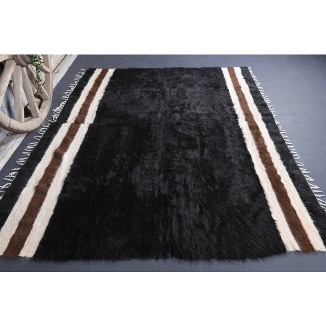 Vintage Turkish Hand-Knotted vintage rug is a semi-antique vintage kilim area rug.'70s Eastern region of Turkey's unique...