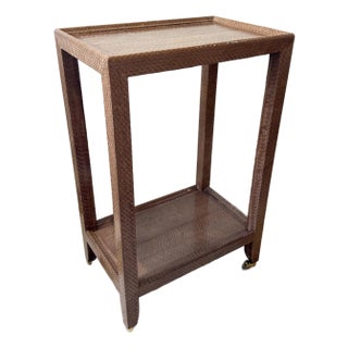 Karl Springer Toffee Telephone Side Table For Sale