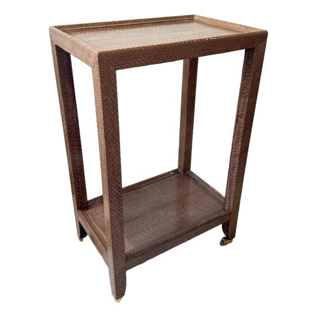 Karl Springer Toffee Telephone Side Table For Sale