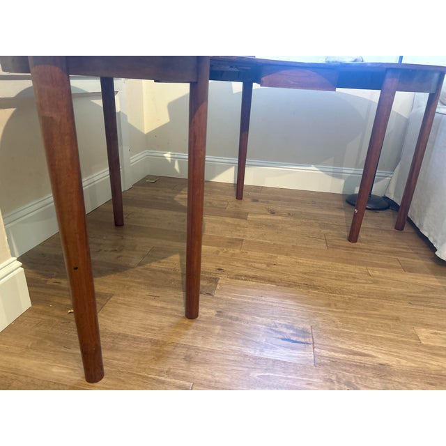 Wood Custom Mid Century Style Writing Desk For Sale - Image 7 of 11