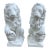 Vintage French White Painted Concrete Lions - A Pair For Sale