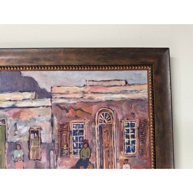 Wood Kenneth Baker (South African, 1931–1995) Town Street Scene Oil on Board Painting, Framed For Sale - Image 7 of 11